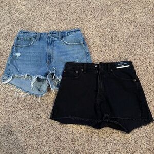 Abercrombie & Fitch Blue and Black Jean Shorts